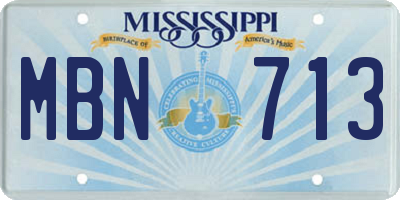 MS license plate MBN713