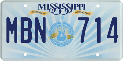 MS license plate MBN714