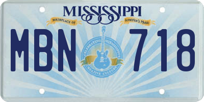 MS license plate MBN718