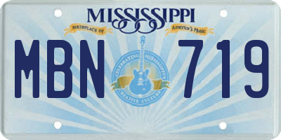 MS license plate MBN719