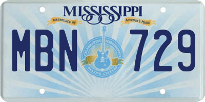 MS license plate MBN729