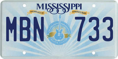 MS license plate MBN733