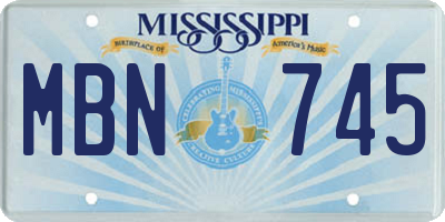 MS license plate MBN745