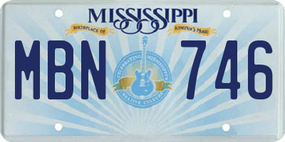 MS license plate MBN746