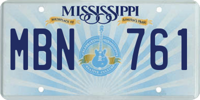 MS license plate MBN761