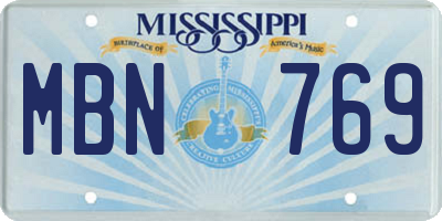 MS license plate MBN769