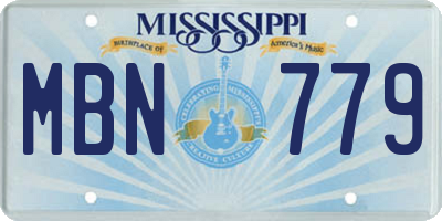 MS license plate MBN779