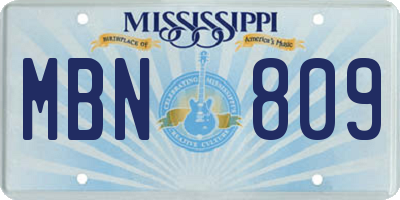 MS license plate MBN809