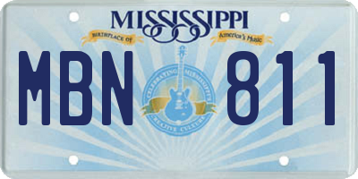 MS license plate MBN811