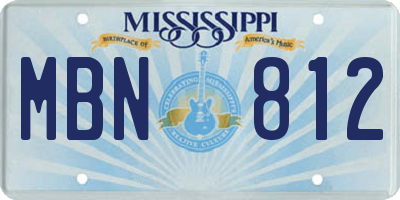 MS license plate MBN812