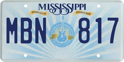 MS license plate MBN817