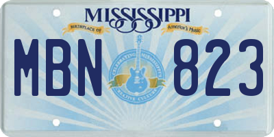 MS license plate MBN823