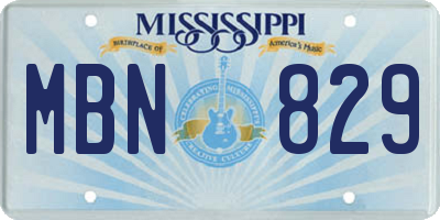 MS license plate MBN829