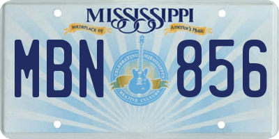 MS license plate MBN856