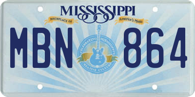 MS license plate MBN864