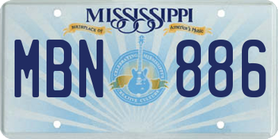 MS license plate MBN886