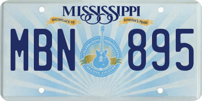 MS license plate MBN895