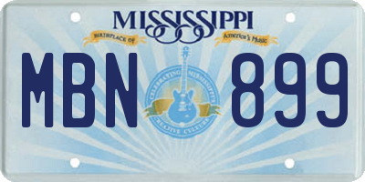 MS license plate MBN899