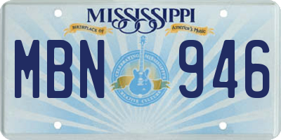 MS license plate MBN946