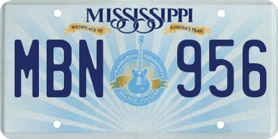 MS license plate MBN956
