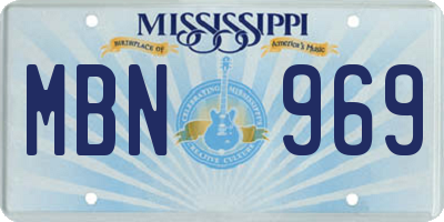 MS license plate MBN969