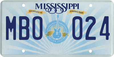 MS license plate MBO024