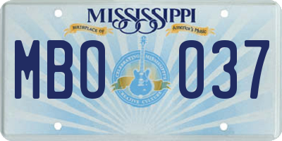 MS license plate MBO037