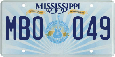 MS license plate MBO049