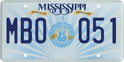 MS license plate MBO051