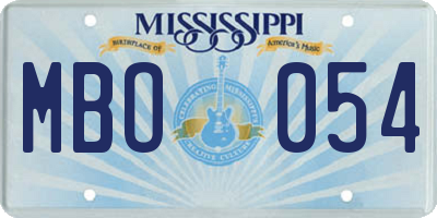 MS license plate MBO054