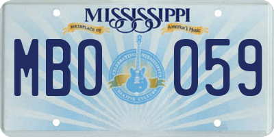 MS license plate MBO059