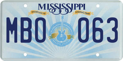MS license plate MBO063