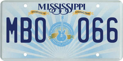 MS license plate MBO066