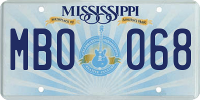 MS license plate MBO068