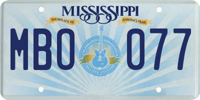 MS license plate MBO077