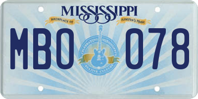 MS license plate MBO078