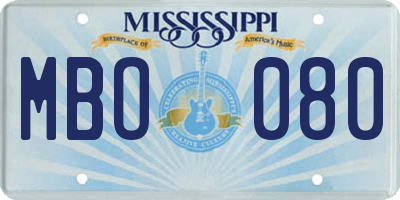 MS license plate MBO080