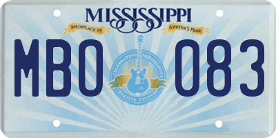 MS license plate MBO083