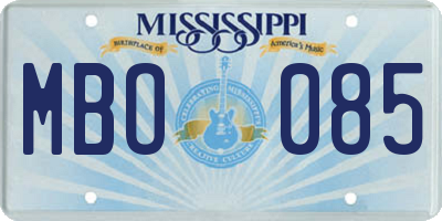 MS license plate MBO085