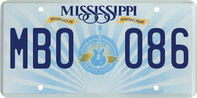 MS license plate MBO086