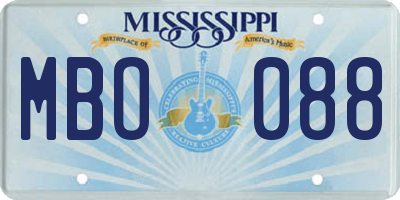 MS license plate MBO088