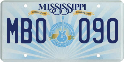 MS license plate MBO090