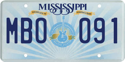 MS license plate MBO091
