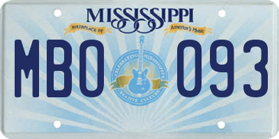 MS license plate MBO093