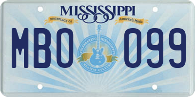 MS license plate MBO099