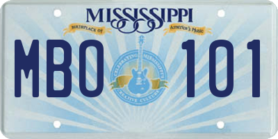 MS license plate MBO101
