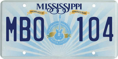 MS license plate MBO104