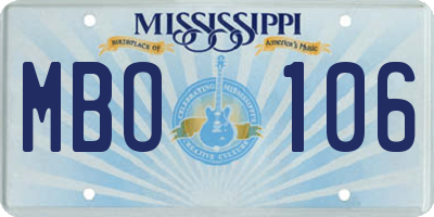 MS license plate MBO106