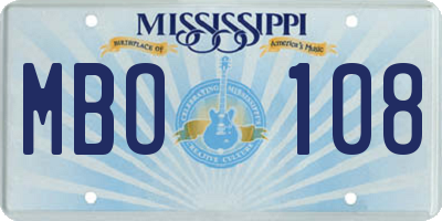 MS license plate MBO108