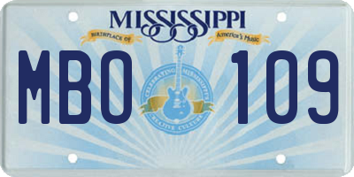 MS license plate MBO109